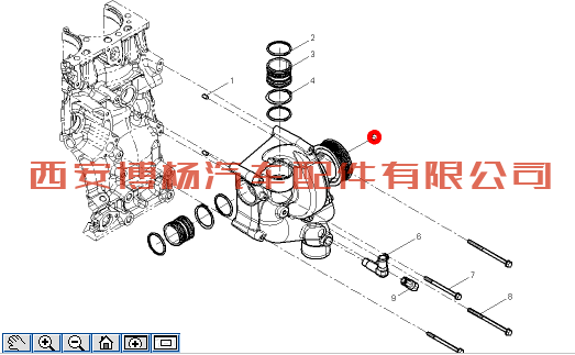 1001273037潍柴WP10H发动机水泵总成