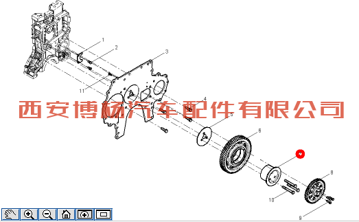 612630030019/612630030020潍柴WP12发动机中间齿轮轴